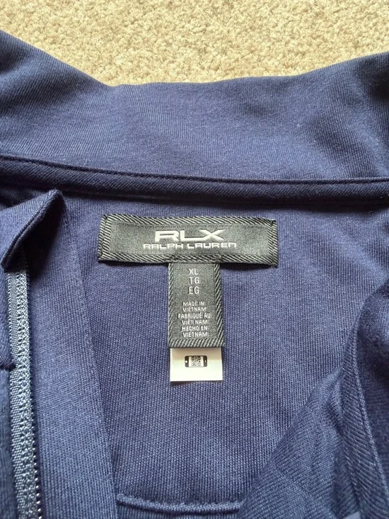 RLX Ralph Lauren Quilted Quarter Zip Pullover Blue XL Golf Performance Sweater - Picture 4 of 13